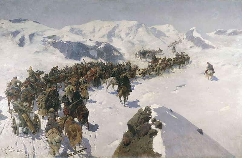Count Argutinsky crossing the Caucasian range